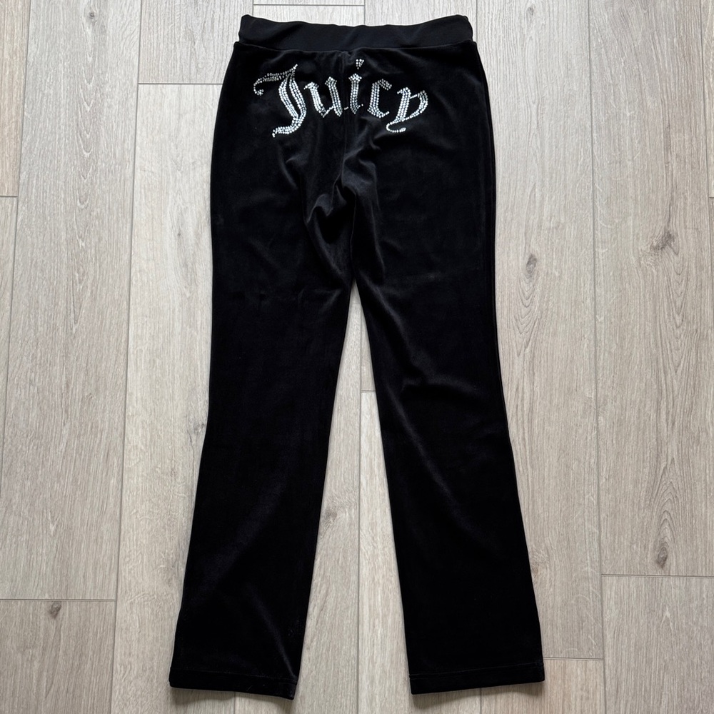 Juicy Couture Liquorice OG Big Bling Velour Track Pants